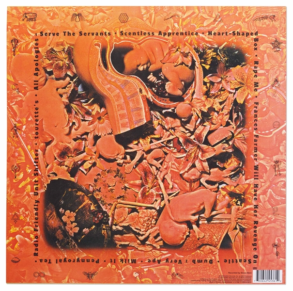 Nirvana's ''In Utero'' LP Record Album, with a Signed Description by Art Director Robert Fisher Regarding the Famous Cover Artwork
