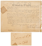 Scarce 1936 Military Appointment Signed by King Edward VIII Before His Abdication -- Edward Writes Col in Chief Under His Signature
