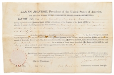 Lot of 3 Presidential Signed Documents -- Two James Monroe Signed Land Grants & One Andrew Jackson Signed Land Grant