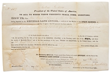 Lot of 3 Presidential Signed Documents -- Two James Monroe Signed Land Grants & One Andrew Jackson Signed Land Grant