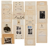 Lot of 24 Military Autographs Including George Meade, John Mosby, Hap Arnold, Wade Hampton, Philip Sheridan, John J. Pershing & Nelson Miles