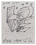 Robert Indiana Signed LOVE Sketch Measuring 8.5 x 11
