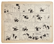 Original Felix the Cat Sunday Strip from 1933 by Otto Messmer -- The Circus Comes to Town