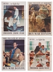 Norman Rockwell Four Freedoms Posters -- Complete Set of Four from 1943 in Near Fine Condition