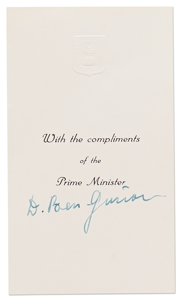 David Ben-Gurion Signature as Israeli Prime Minister from 1960