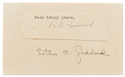 Scarce Signature by Robert H. Goddard, the Father of Space Flight -- With Zarelli COA