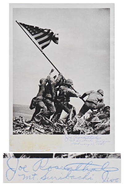 Joe Rosenthal Signed Iwo Jima Flag Raising Photo