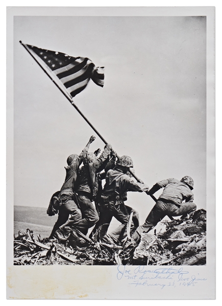 Joe Rosenthal Signed Iwo Jima Flag Raising Photo