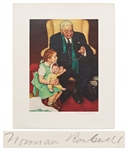 Norman Rockwell Signed Lithograph of His 1940 Painting, Doctor and Doll