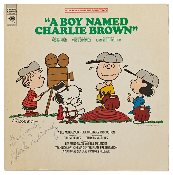 Charles Schulz Signed Record Album ''A Boy Named Charlie Brown'' -- Without Inscription