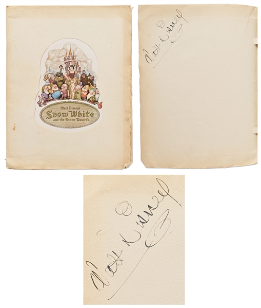 Walt Disney Signed World Premiere Program for ''Snow White and the Seven Dwarfs'' -- Disney Signs Without Inscription -- With Phil Sears COA