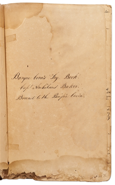 19th Century Whaling Logbook of the Bark Cora Out of New Bedford -- Documenting an Expedition to the Pacific from 1841-1845