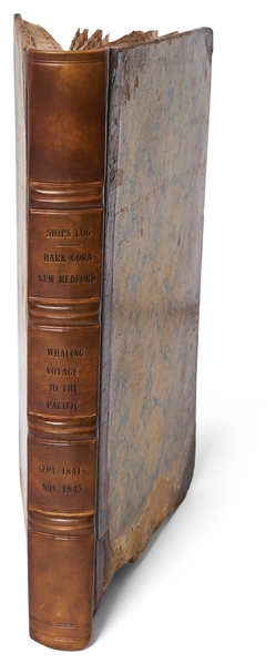 19th Century Whaling Logbook of the Bark Cora Out of New Bedford -- Documenting an Expedition to the Pacific from 1841-1845