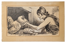 Charles Dana Gibson Original Artwork Published in LIFE Magazine Circa 1920s -- Measures 29 x 21