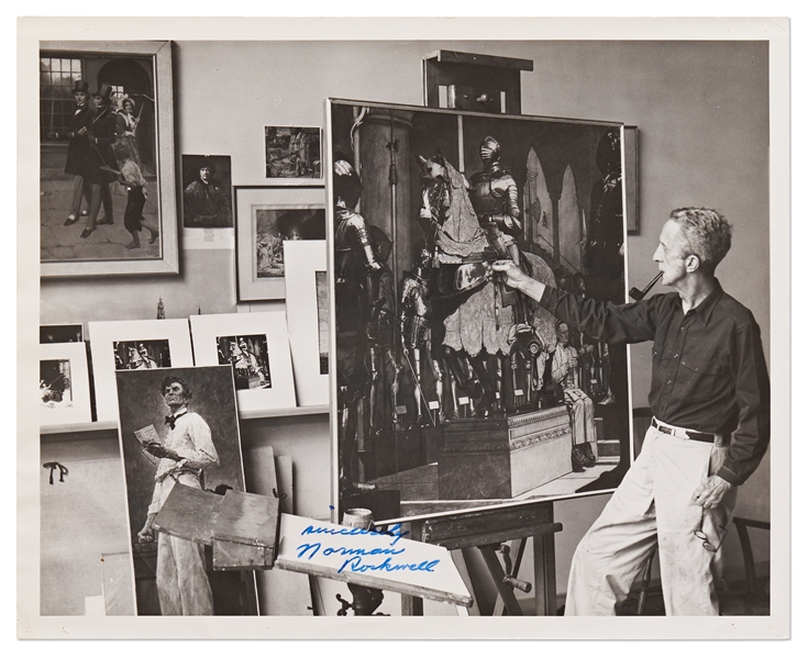 Norman Rockwell Signed 10'' x 8'' Photo -- Without Inscription
