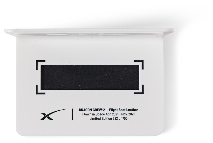 Crew-2 Flown Flight Seat Leather from the SpaceX Dragon Spacecraft -- One of 700 in the Limited Edition