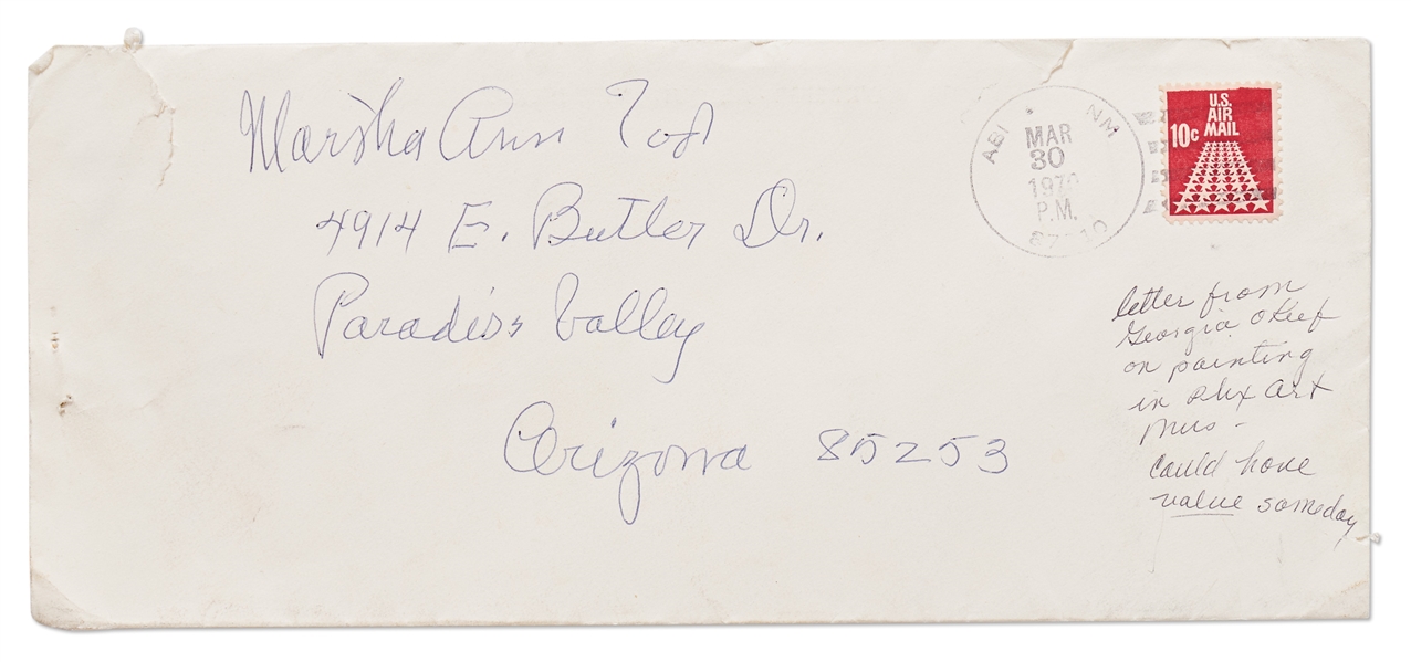 Georgia O'Keeffe Autograph Letter Signed Regarding Her Famous Painting, ''Pink Abstraction'' -- ''...I went to Lake George in the spring I painted that 'Pink Abstraction...''