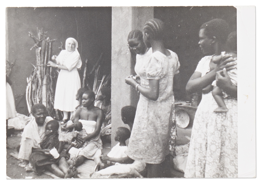 Mother Teresa Autograph Note Signed -- ''...I am helping the mothers, to prepare food for their little ones...''