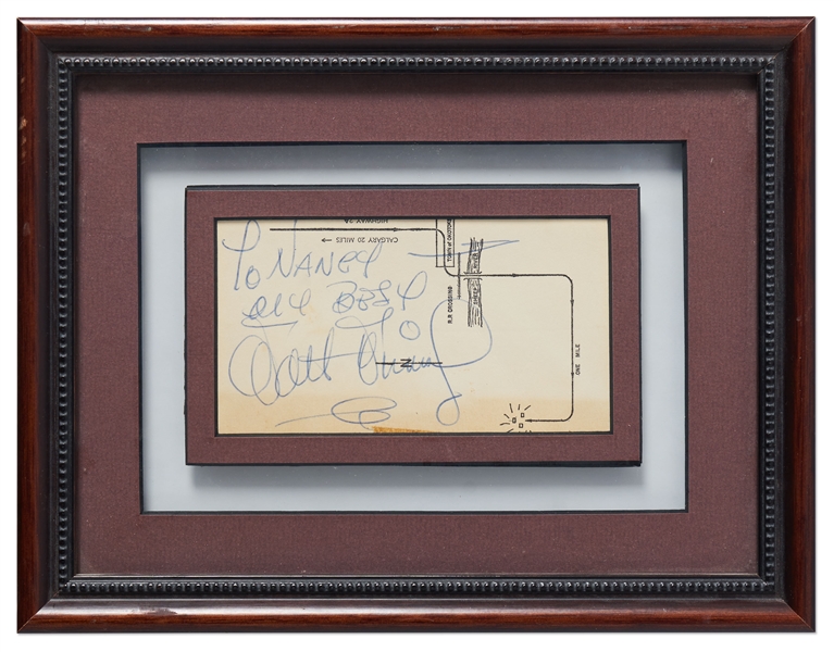 Walt Disney Signature -- Penned in 1965 on an Invitation to a Party