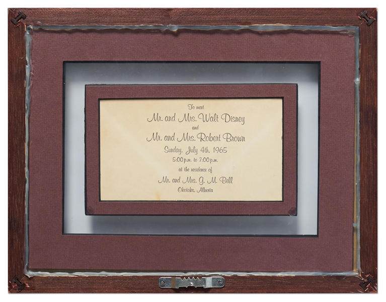 Walt Disney Signature -- Penned in 1965 on an Invitation to a Party