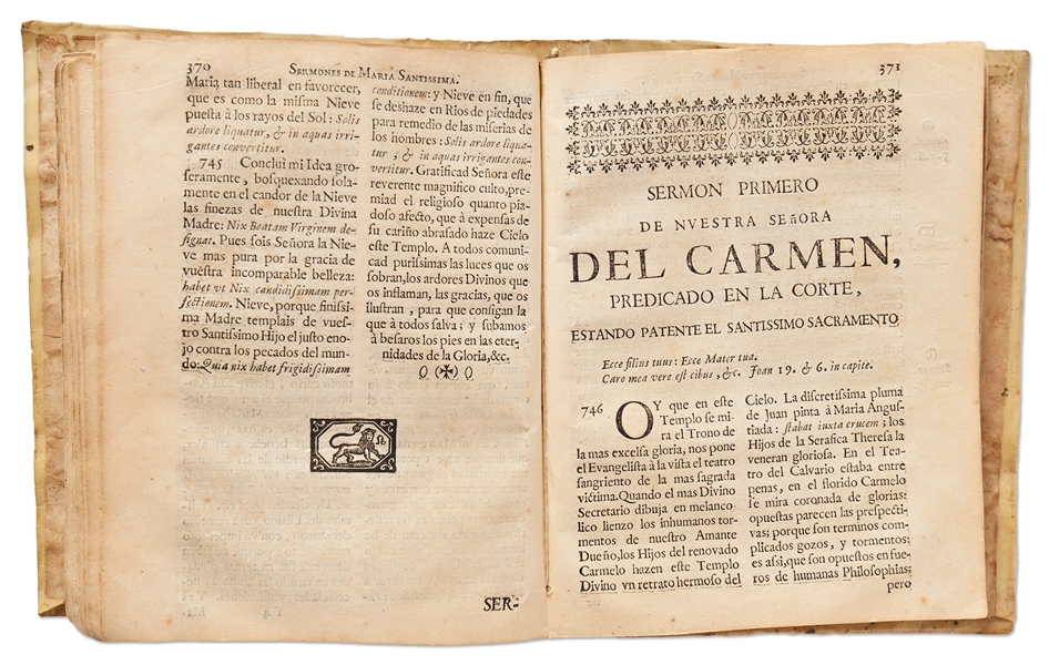 18th Spanish Century Book of Sermons Related to the Virgin Mary