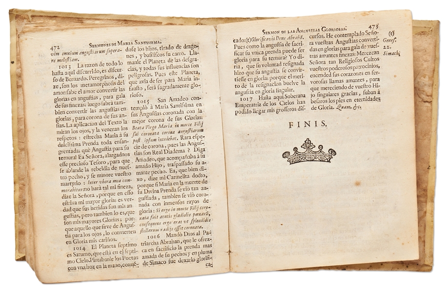 18th Spanish Century Book of Sermons Related to the Virgin Mary