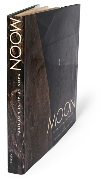 Wernher von Braun Signed First Edition of His Illustrated Book ''MOON: Man's Greatest Adventure'' -- von Braun Inscribes the Copy to His Secretary During the Apollo Era
