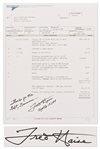 Fred Haise Signed Souvenir Copy of the Infamous Grumman Towing Invoice for Apollo 13