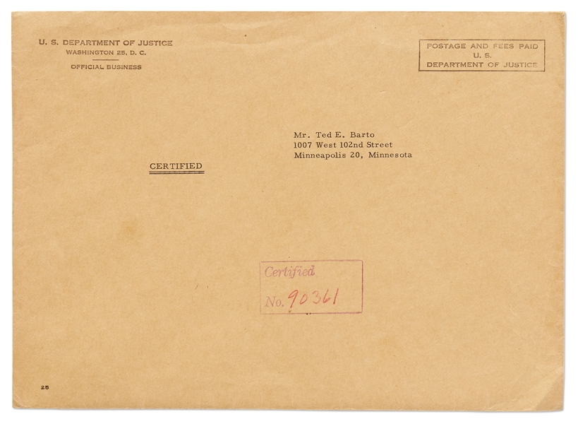 Scarce John F. Kennedy & Robert Kennedy Signed Presidential Pardon -- Dated 8 Days Before JFK's Assassination -- With University Archives COA