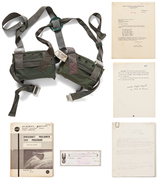 Lot of 6 Items Personally Owned by Mercury 7 and Apollo 1 Astronaut Gus Grissom -- Includes Grissom's Draft Copy of the Pilot's Flight Report for MR-4