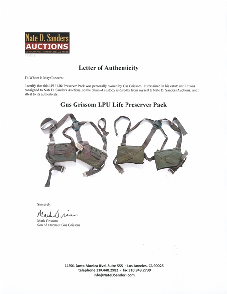 Lot of 6 Items Personally Owned by Mercury 7 and Apollo 1 Astronaut Gus Grissom -- Includes Grissom's Draft Copy of the Pilot's Flight Report for MR-4