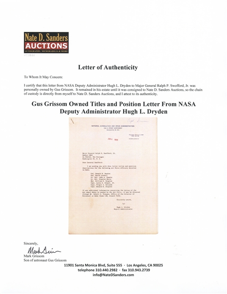 Lot of 6 Items Personally Owned by Mercury 7 and Apollo 1 Astronaut Gus Grissom -- Includes Grissom's Draft Copy of the Pilot's Flight Report for MR-4