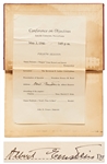 Albert Einstein Signed Program from HBCU Lincoln University in 1946 When Einstein Was Famously Awarded an Honorary Degree at the Historically Black University