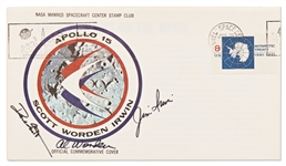 Apollo 15 Crew-Signed NASA Insurance Cover -- From Al Wordens Personal Collection, and Also With His Signed COA