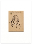 Enrico Caruso Hand-Drawn Caricature on Lloyd Sabaudo Yacht Line Stationery