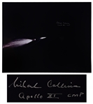 Michael Collins Signed 20 x 16 Photo of the Apollo 11 Saturn Rocket in Space