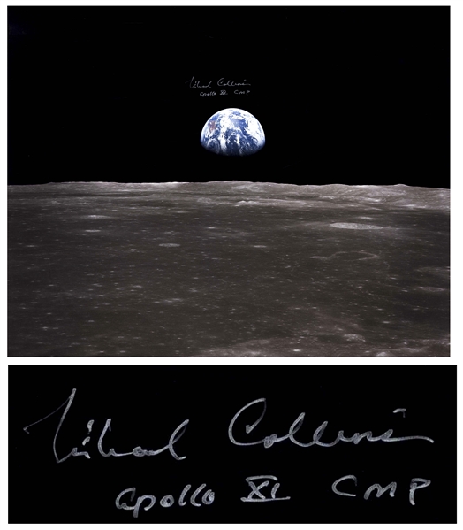 Michael Collins Signed 20 x 16 Earthrise Photo