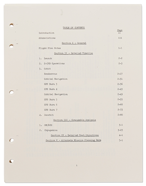 Walt Cunningham Signed Copy of the Apollo 7 Flight Plan -- Also With His Handwritten Reflections on the Mission ''...Apollo 7 was our first step to the Moon...''