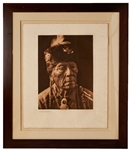 Edward Sheriff Curtis Original Large Photogravure Plate of Lefthand - Comanche -- From The North American Indian