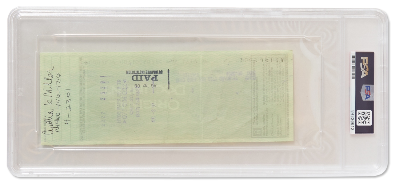 Barack Obama Check Signed from the ''Friends of Barack Obama'' Bank Account -- Encapsulated by PSA/DNA