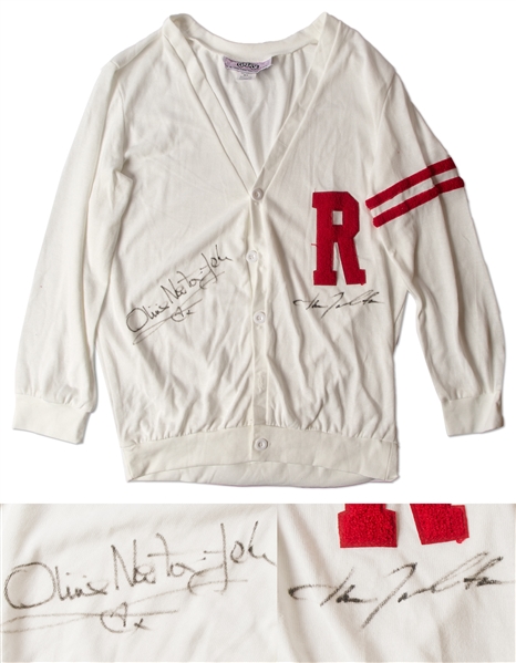 Rydell Sweater From Grease Signed by John Travolta and Olivia Newton-John
