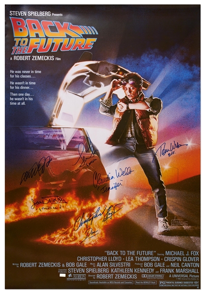 Back to the Future Cast-Signed Poster -- Includes Signatures of Michael J. Fox, Christopher Lloyd & Lea Thompson