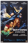 Val Kilmer Signed 11 x 17 Photo of the Poster for Batman Forever -- Kilmer Also Writes Batman Next to His Name