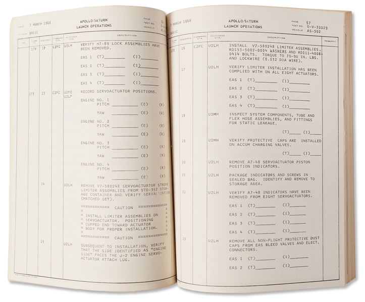 Vintage Copy of the Apollo 6 Launch Manual from 1968