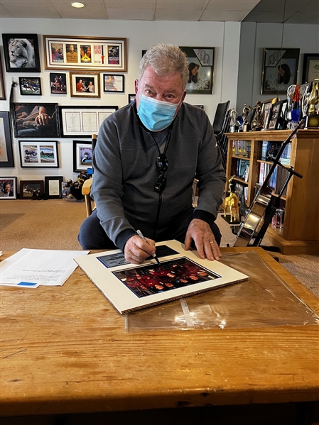 Star Trek Cast-Signed Photo -- Special Edition Signed by All 7 Cast Members, with William Shatner Additionally Handwriting the Famous Opening Sequence