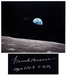 Frank Borman Signed 20 x 16 Earthrise Photo -- With Novaspace COA