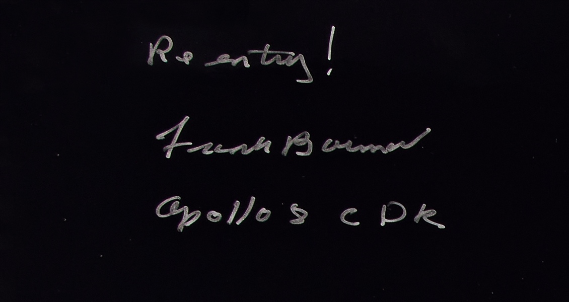 Frank Borman Signed 20'' x 16'' Photo During Apollo 8 Reentry -- With Novaspace COA
