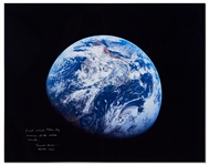 Frank Borman Signed 20 x 16 Photo of the First Image of Earth Taken from Space