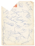 John F. Kennedy, Jr. Signature -- Plus Signatures of Dustin Hoffman, Ted Kennedy, Janet Leigh, Bobby Riggs & More -- With PSA/DNA COA