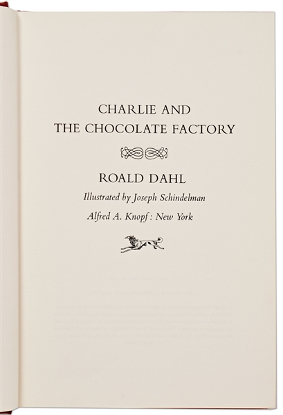 Roald Dahl Signed First Edition of ''Charlie and the Chocolate Factory'' in Original Dust Jacket